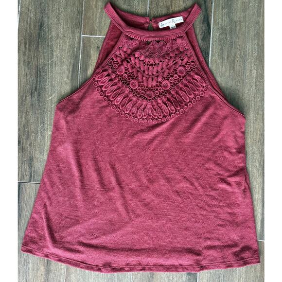 Another Reason Tops - Another Reason Crochet Lace Halter Tank Top Women’s Medium Boho Festival